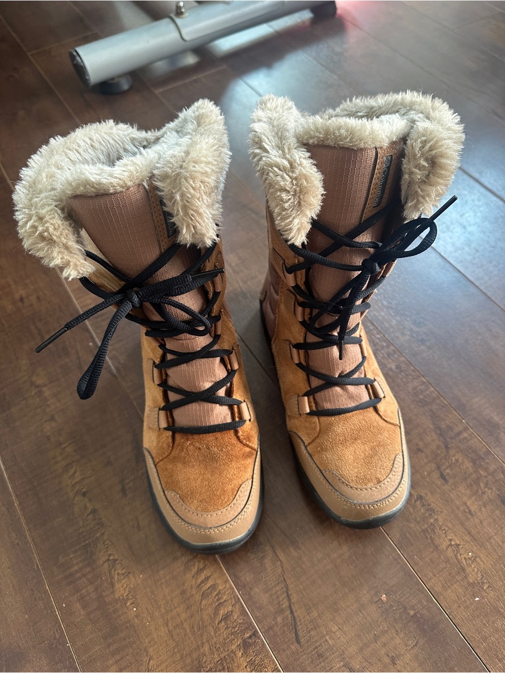 Columbia Tan Faux-Fur Lace-Up Winter Boots